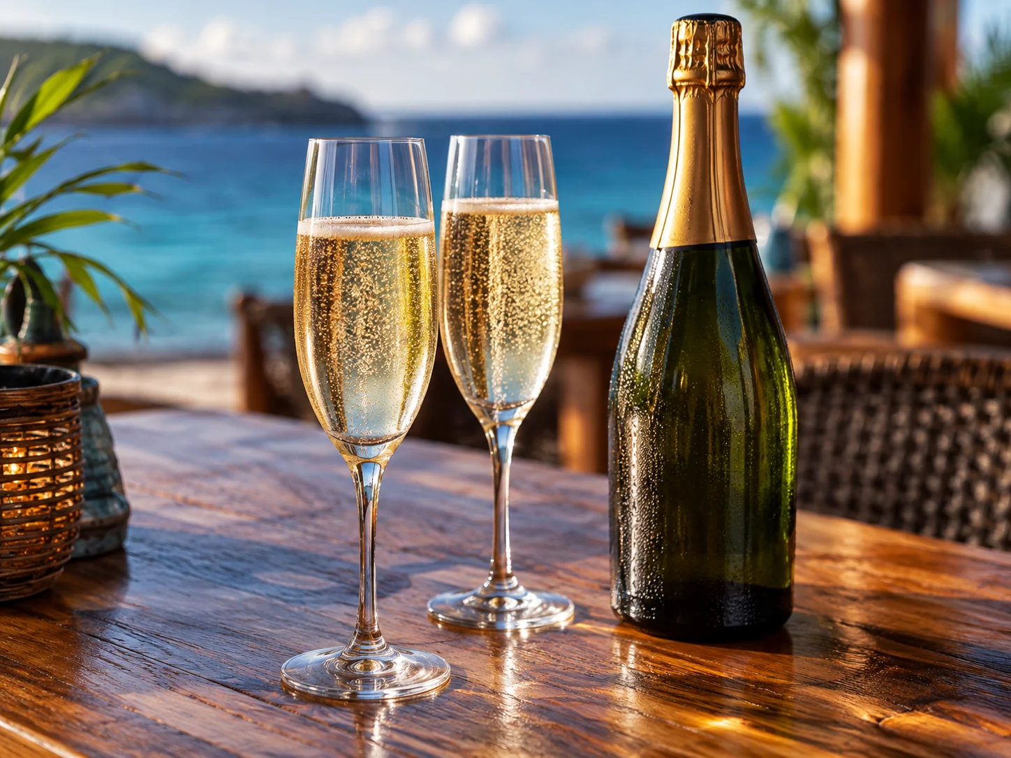 KI-generiertes Illustrationsbild: Schaumwein und Champagner